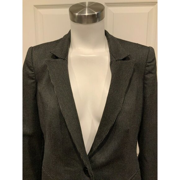 Armani Collezioni Gray & Black Micro Dot Blazer Jacket, Size 8 (US) 44 (IT) - Picture 2 of 10